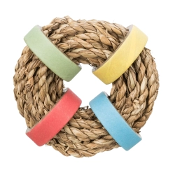 TRIXIE Zabawka gryzak dla gryzoni i królików z trawy morskiej i tektury 8 cm średnicy